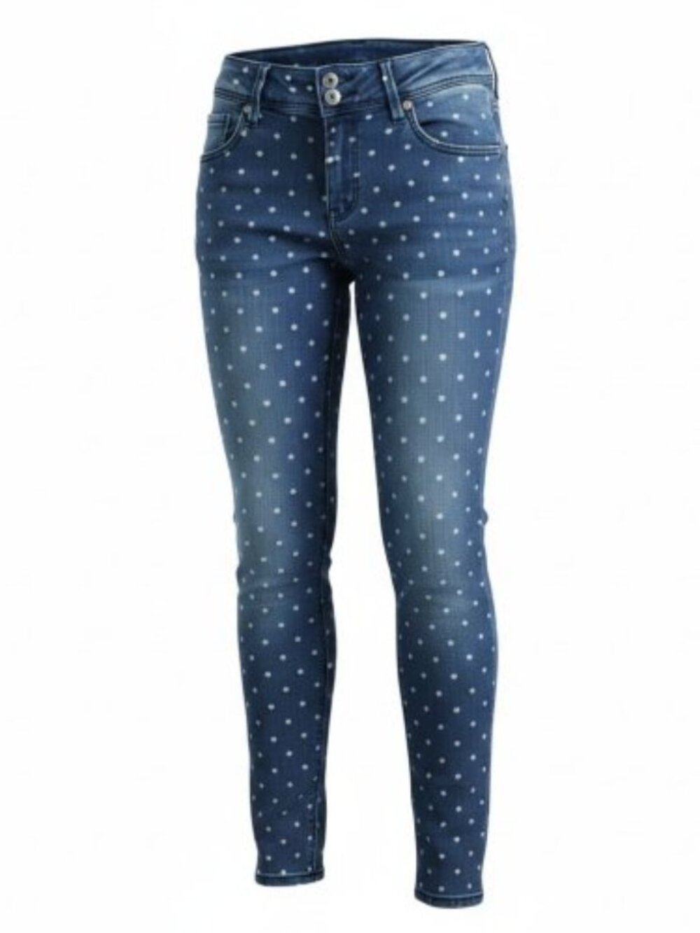 JUMPING BEANS Heart Print Denim Jegging Leggings Girls Size 8 Adjustable Waist